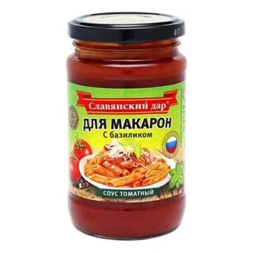 Соус томатный д/макарон с базиликом 360 мл Славянский дар